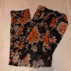 Wide Leg Floral Pants